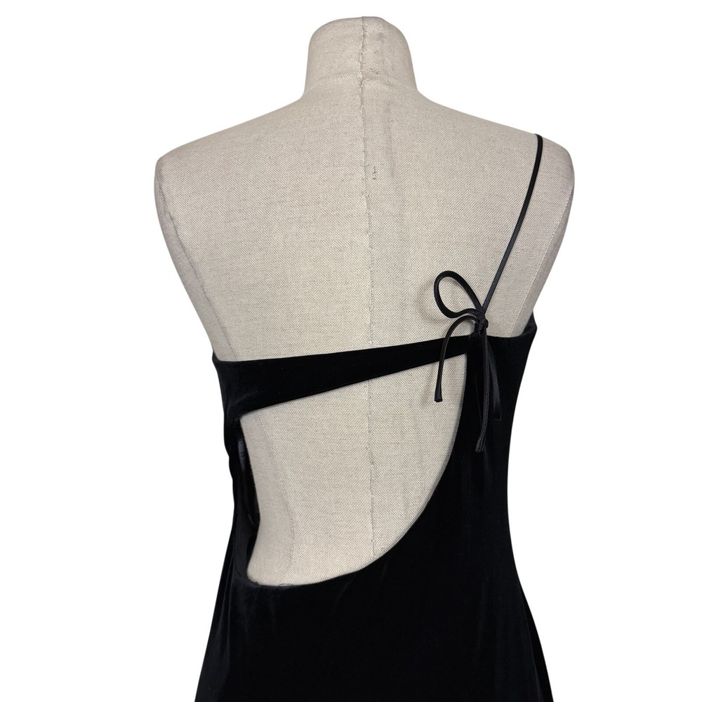 Vtg 1995 Laundry Shelli Segal One Shoulder Velvet Gown Sz 10 Open Back Formal - Picture 5 of 12